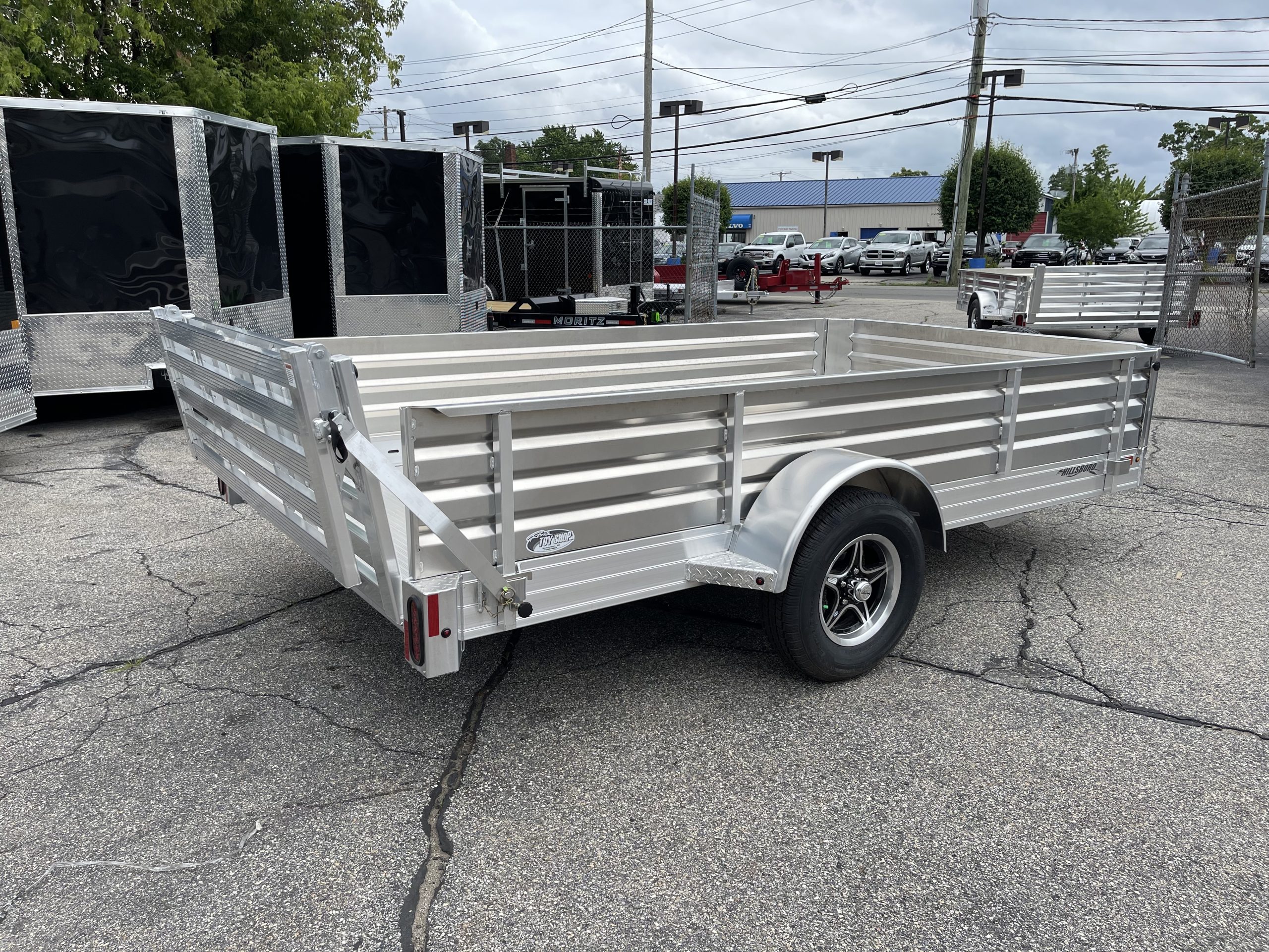 Hillsboro AU78X12AL Open Aluminum Utility Trailer F/G 78"x12' Solid Sides Bi Fold Gate