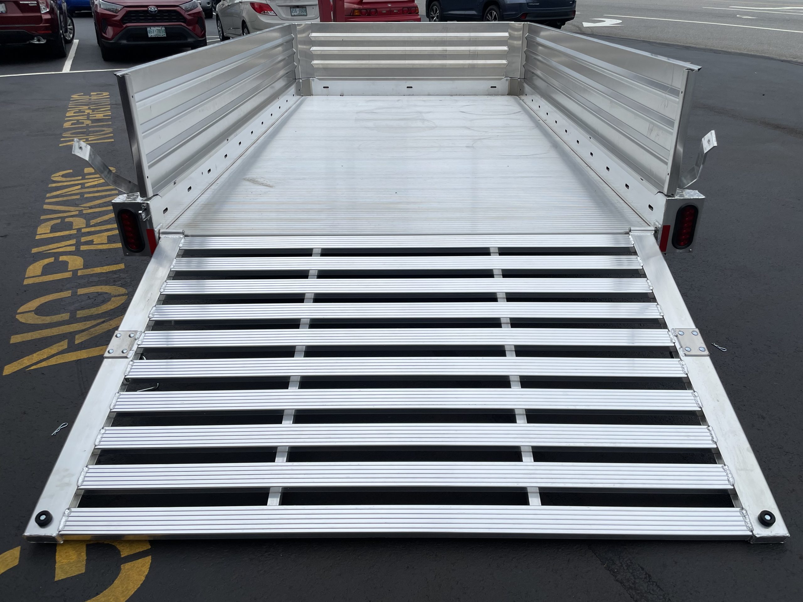 Hillsboro AU78X12AL Open Aluminum Utility Trailer F/G 78"x12' Solid Sides and Spare