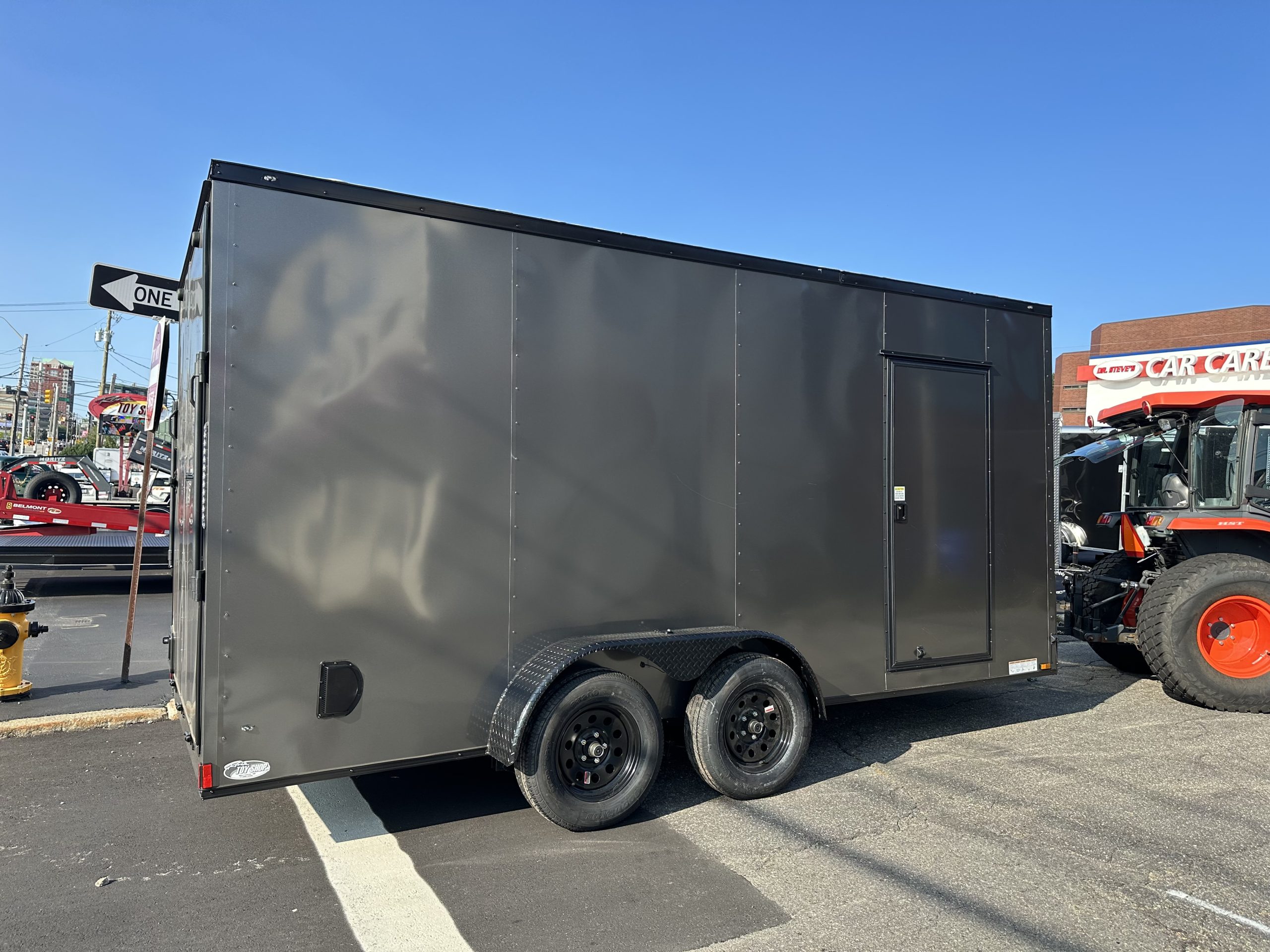 Enclosed Cargo Trailer 7'x16 Xtreme Cargo Charcoal Black Out 7' Interior