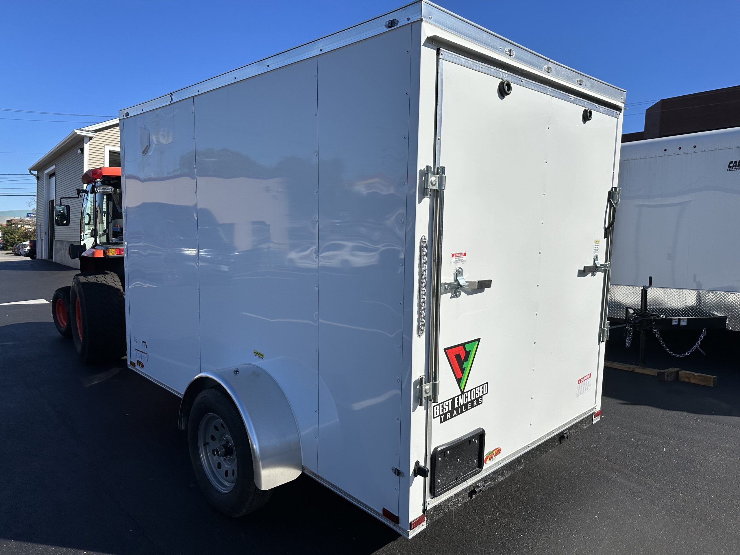 Best Enclosed Trailer 6'x10' White RAMP Single Axle