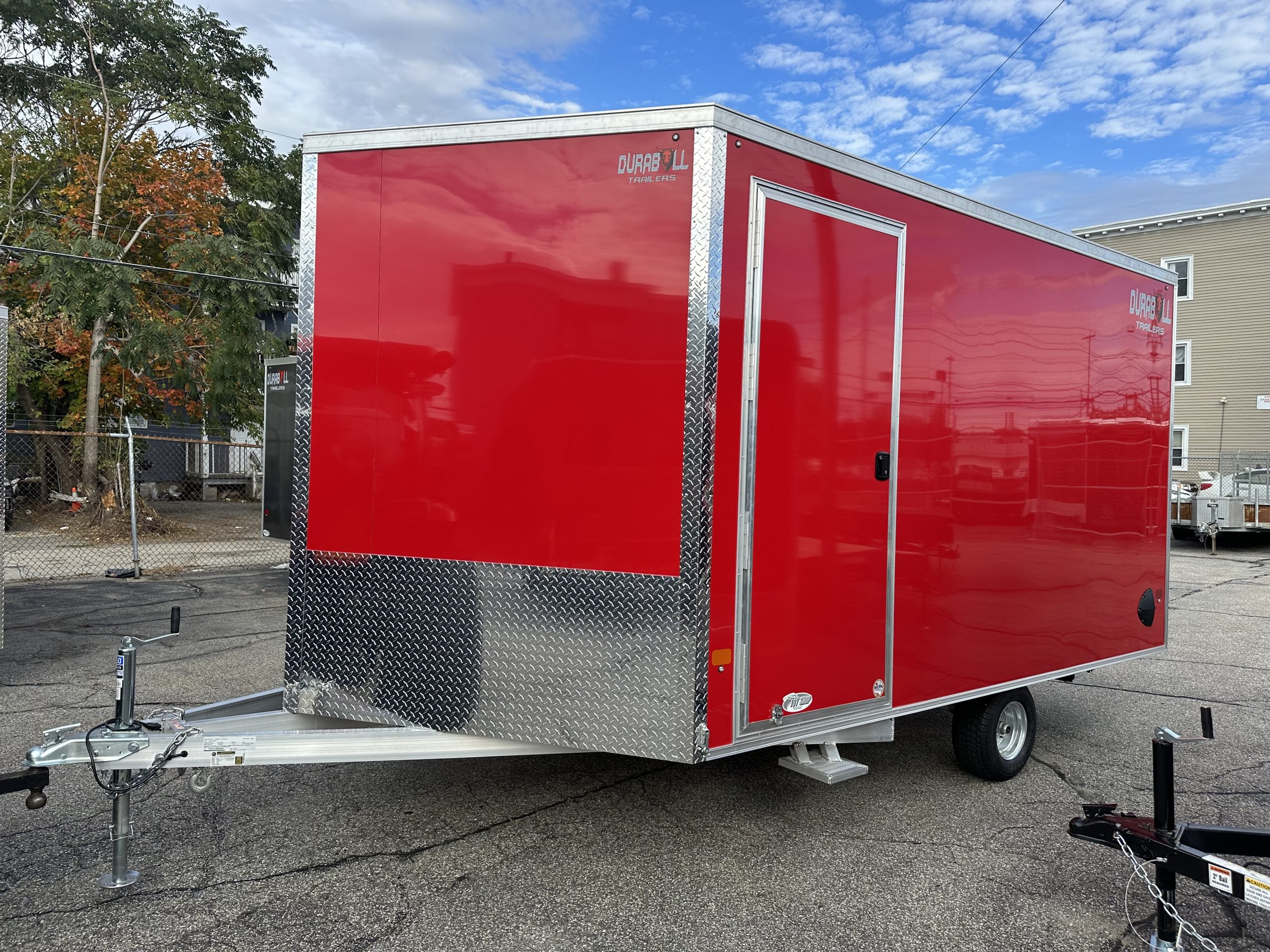 101"X12' Multi-Sport Snowmobile Trailer Durabull Red 10" Extra Height