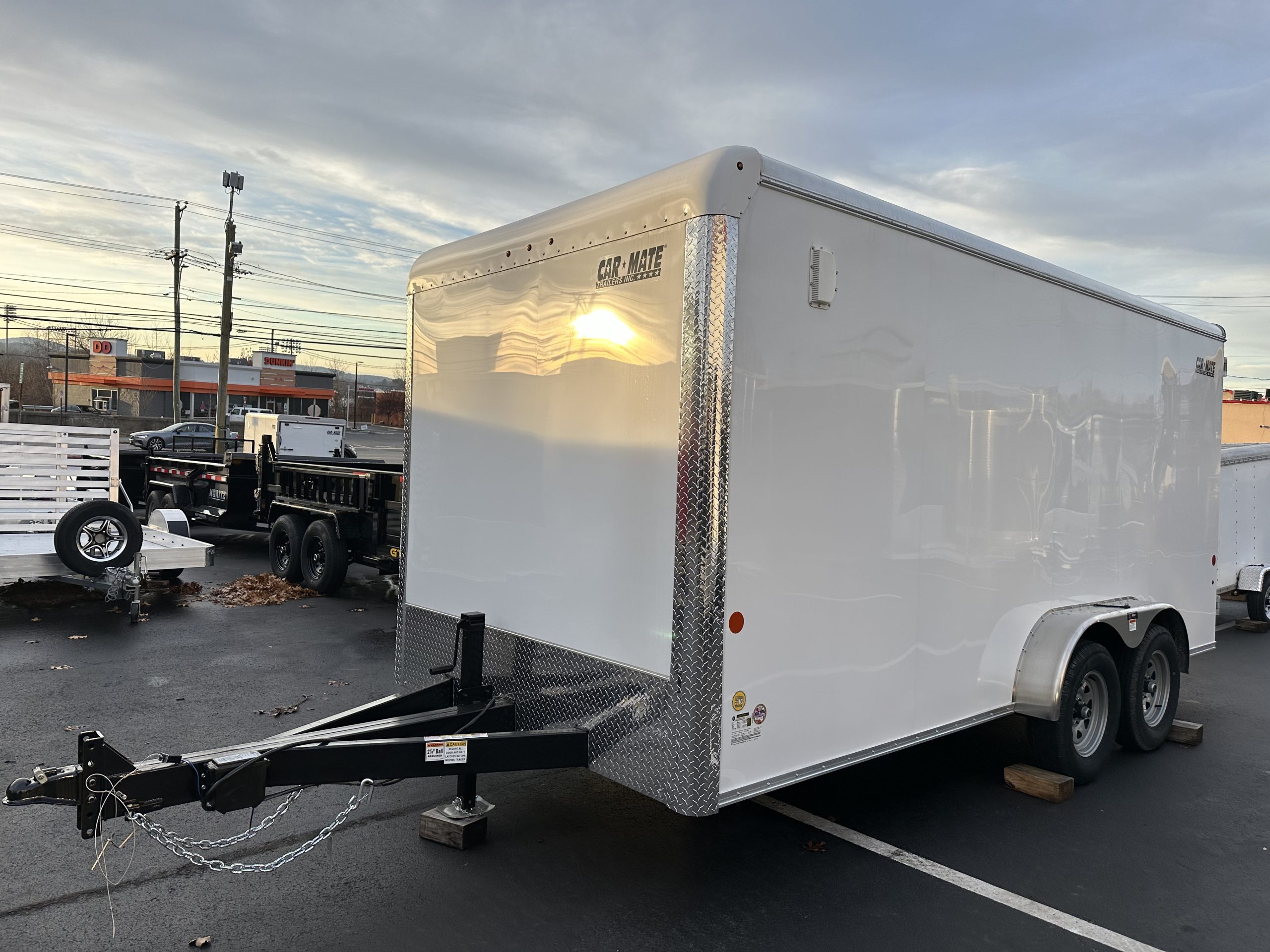 Enclosed Cargo Trailer 7'x16' WHITE Barn Car Mate Custom 6" up XT