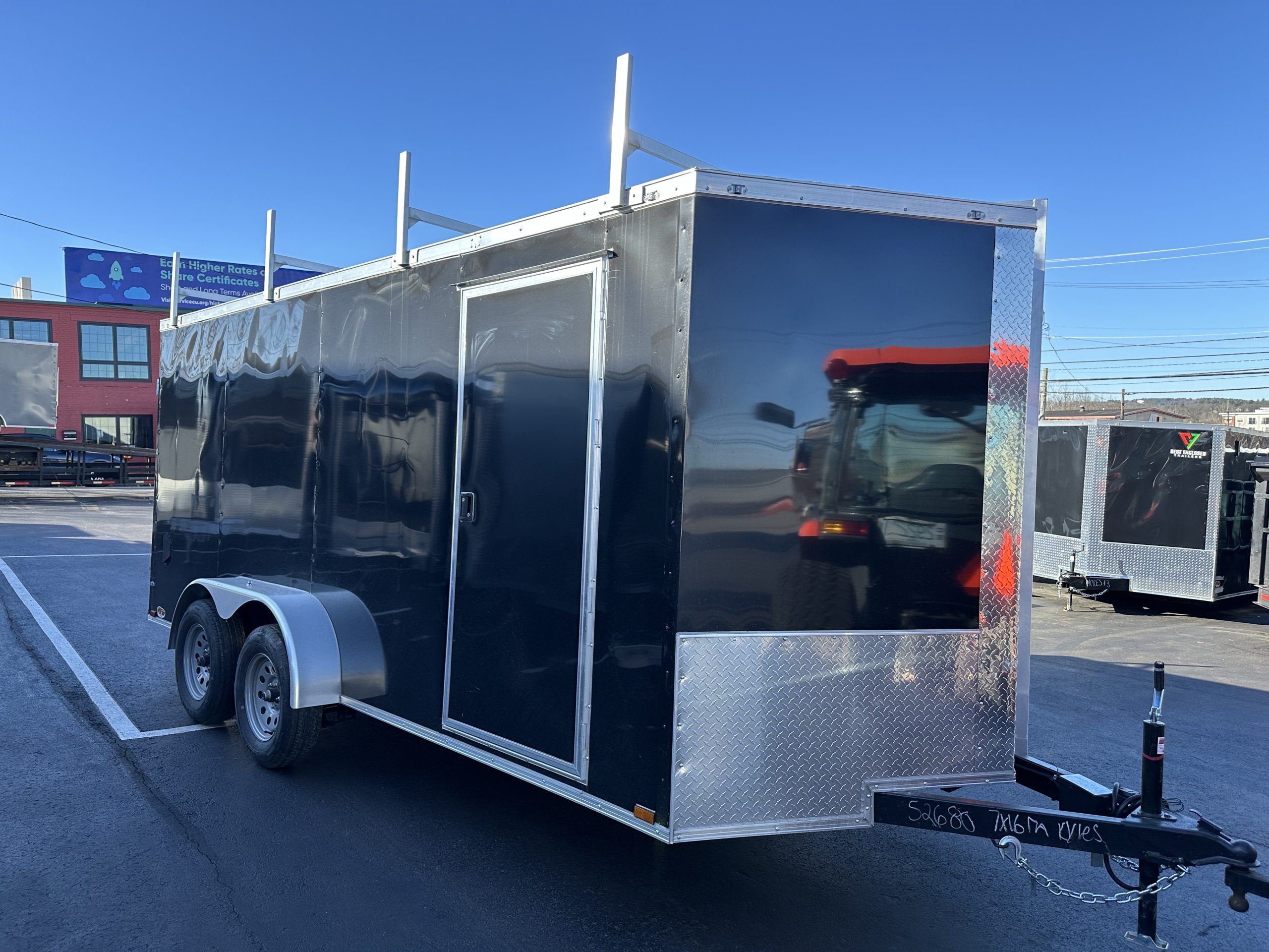 Best Enclosed Trailer 7'x16' BLACK Barn Dual Axle Contractor Package