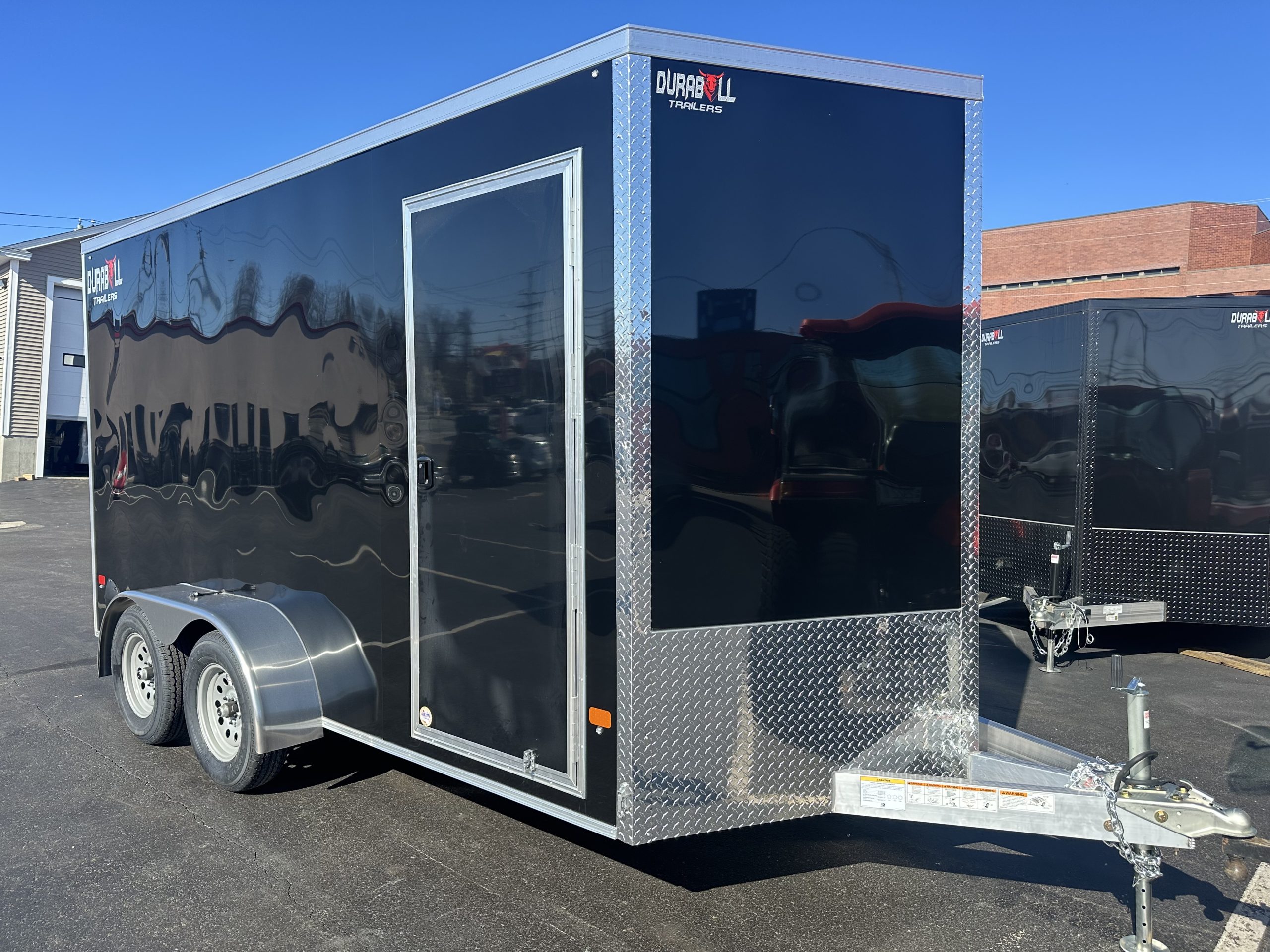 Enclosed Cargo 7'x14'+2'V Black RAMP DuraBull Aluminum 7' Interior ELITE UTV package