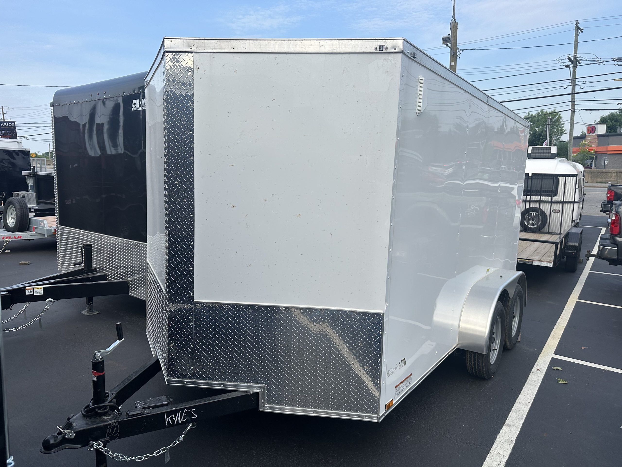 Best Enclosed Trailer 7'x12' White RAMP Tandem Axle