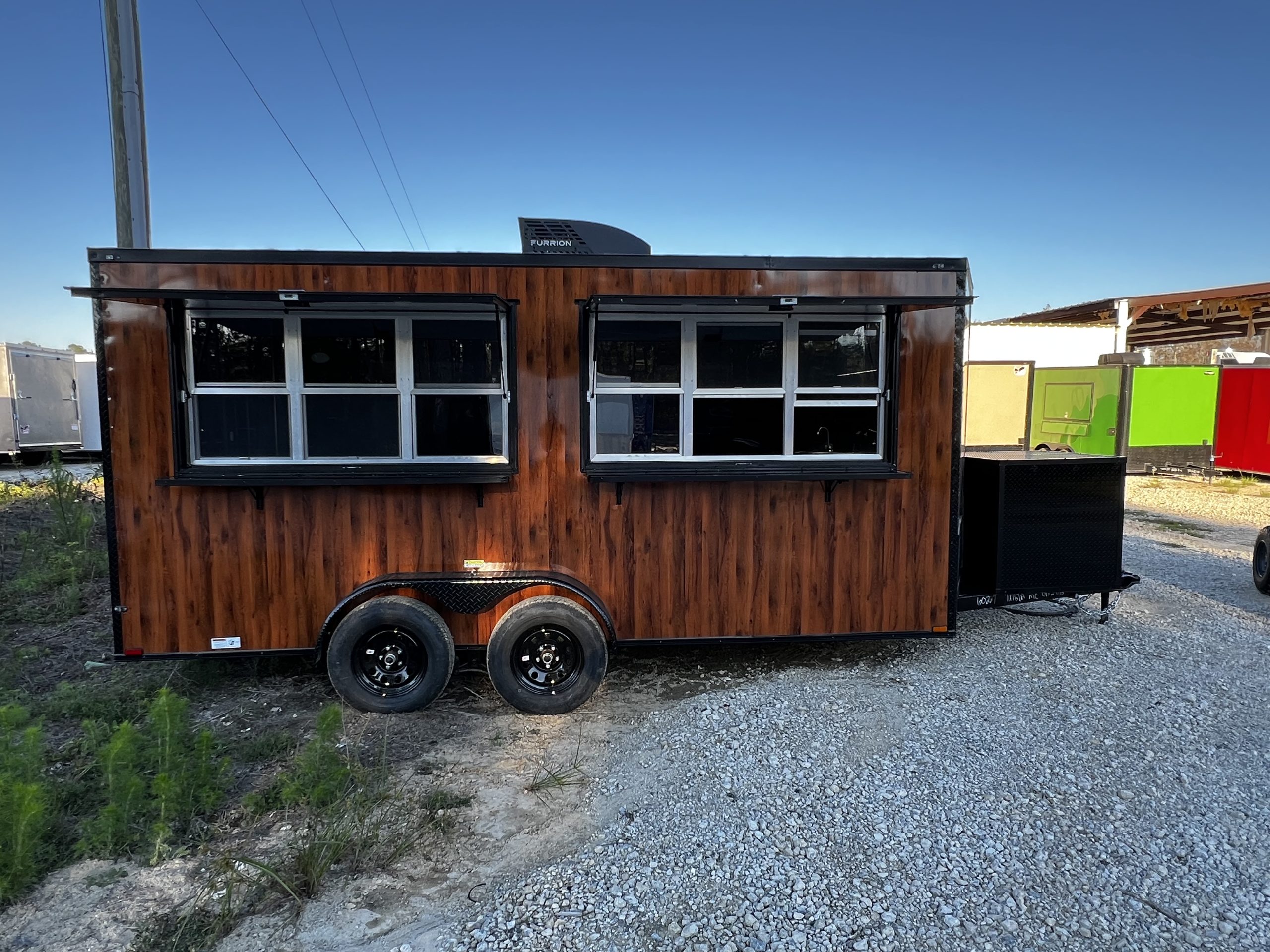 Panther Cargo Trailer 7'x16' Wood Grain Custom Concession Trailer