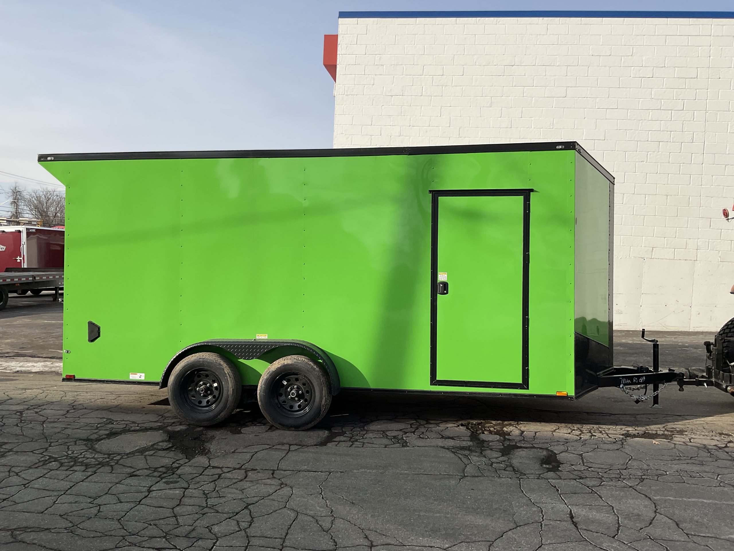 Panther Cargo 7'x16' Green Blackout RAMP Dual Axle 7' Interior Height w/ Spoiler