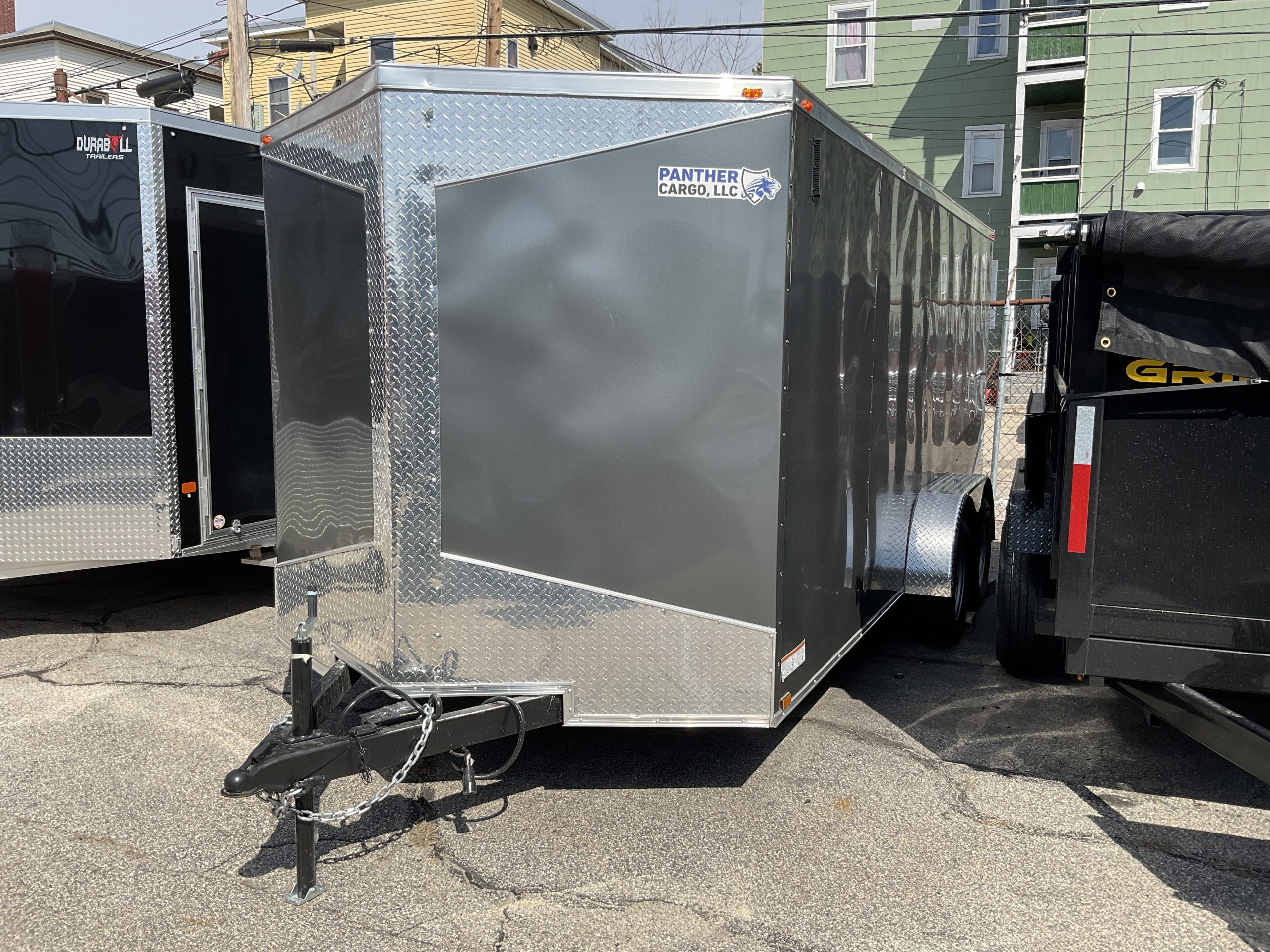 Panther Cargo 7'x16' Black RAMP Dual Axle Cargo Trailer