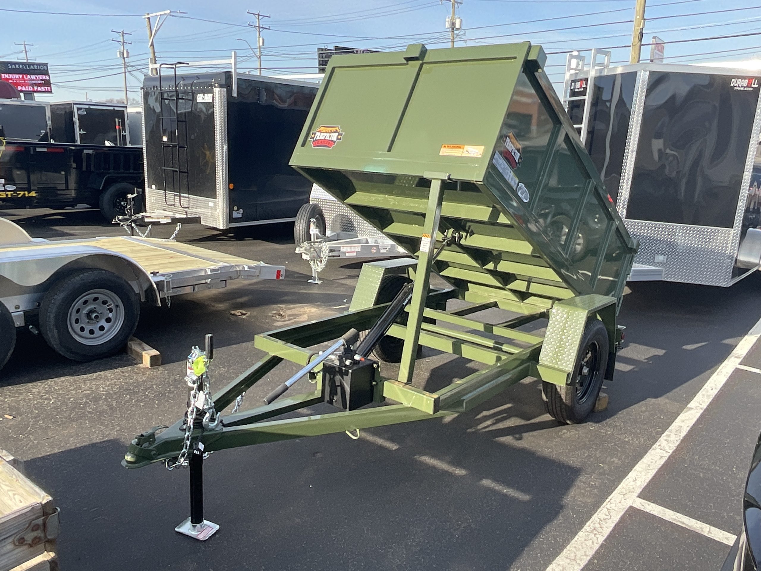 Dump Trailer 4'x8' Green Covered Wagon - 2990 GVWR