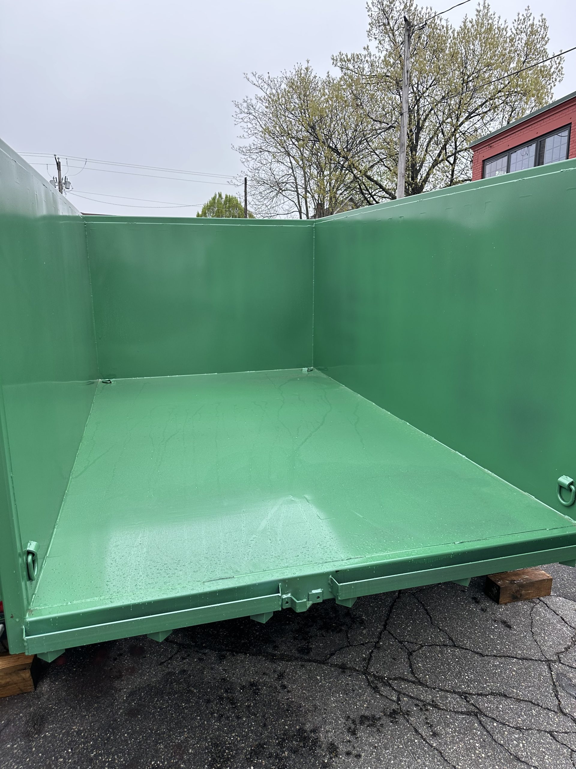 Dump Trailer 6'x10' Green Covered Wagon - 48" High Sides - 10K GVWR w/ Tarp and Spare Tire + Mount