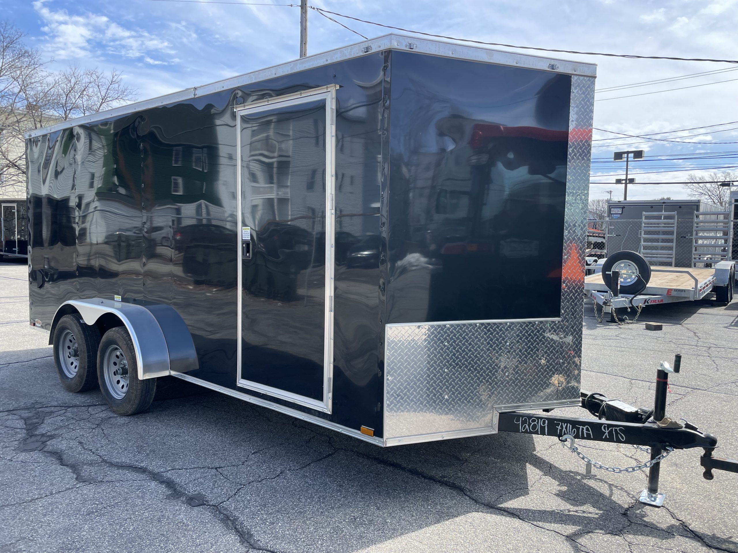 Panther Cargo Trailer Enclosed Trailer 7'x18' Black RAMP Dual Axle